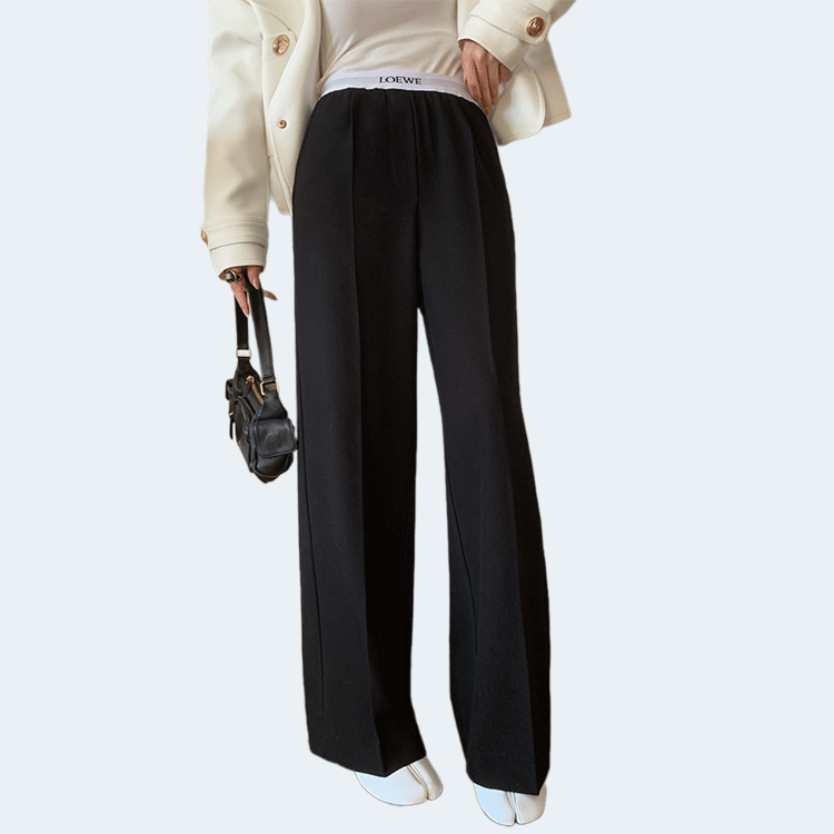 로에베 로고 밴딩 팬츠 블랙