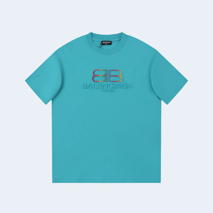 발렌시아가 BB 로고 블루 티셔츠
