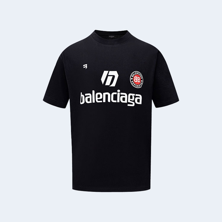 발렌시아가 넘버 7 프린트 티셔츠 블랙