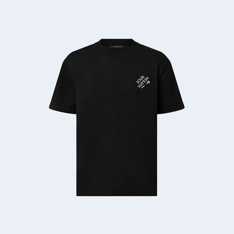 루이비통 시그니처 쇼트 슬리브 티셔츠 블랙