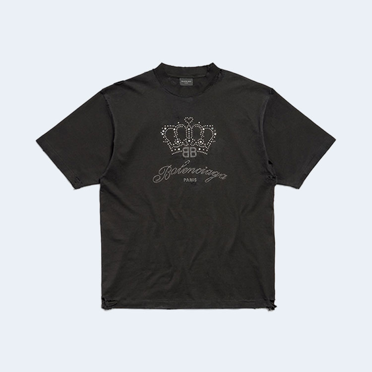 발렌시아가 BB 모텔 미디엄 핏 티셔츠 블랙