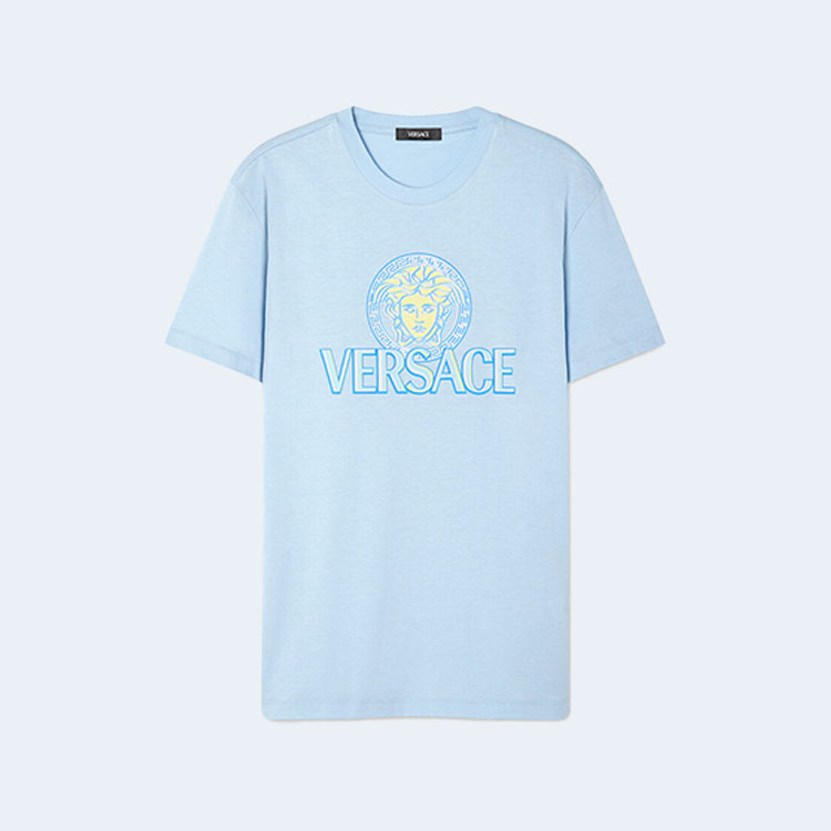 베르사체 메두사 로고 티셔츠 스카이 블루