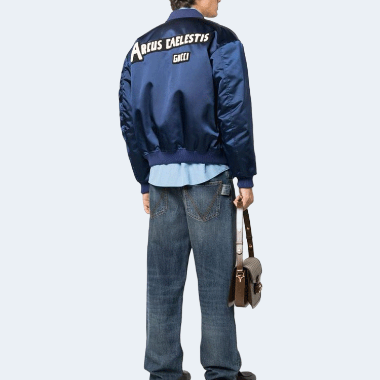구찌 슬로건 패치 패딩 봄버 재킷