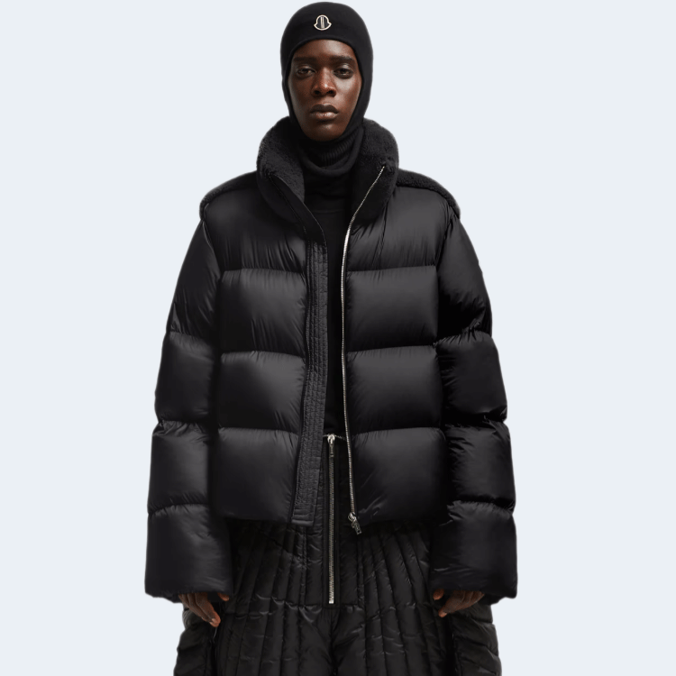 몽클레어 x 릭 오웬스 시어링 쇼트 다운 재킷