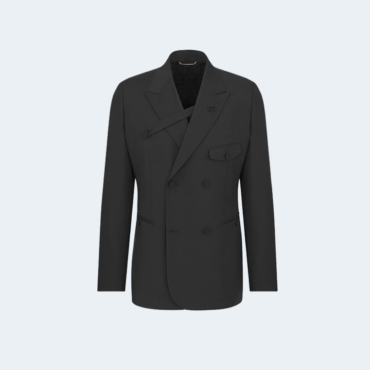 디올 버튼 스트랩 더블 브레스트 재킷