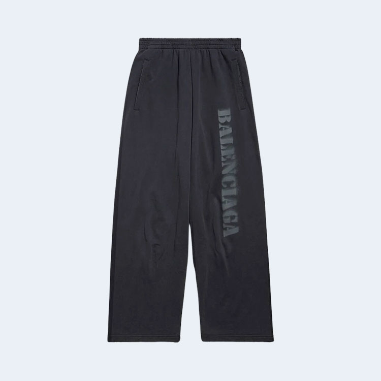 발렌시아가 스텐실 타입 배기 스웨트팬츠 블랙 그레이