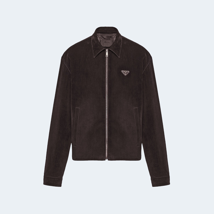 프라다 코튼 벨벳 블루종