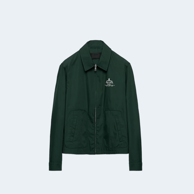 프라다 코튼 블렌드 블루종 재킷