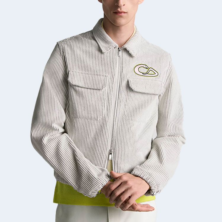 디올 AND KAWS 코튼 블렌드 코듀로이 지퍼 블루종 재킷