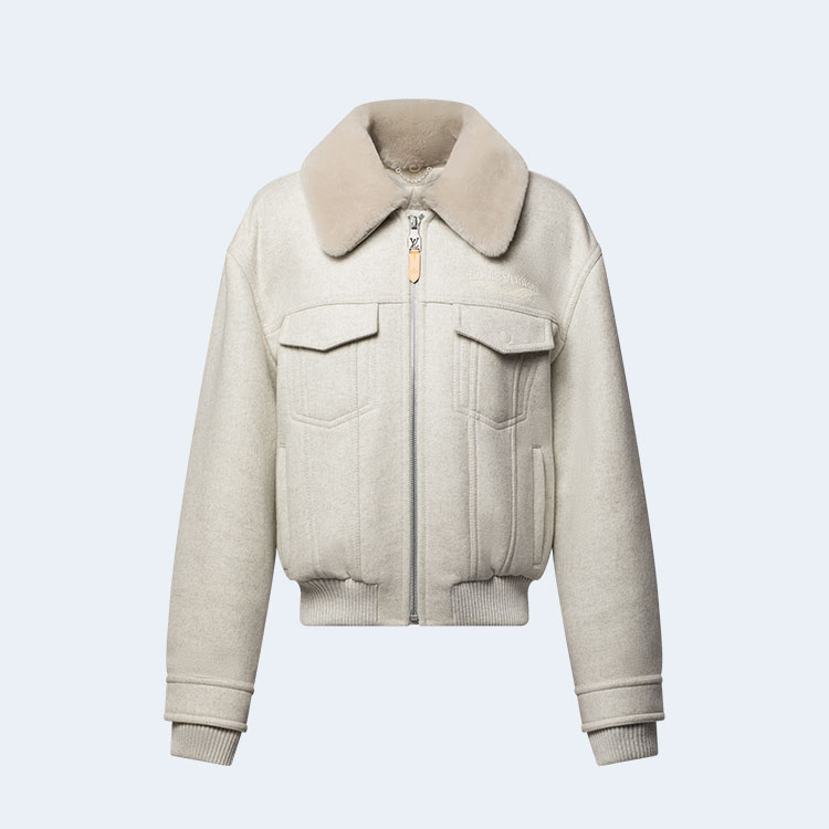 루이비통 울 블루종 위드 시어링 칼라