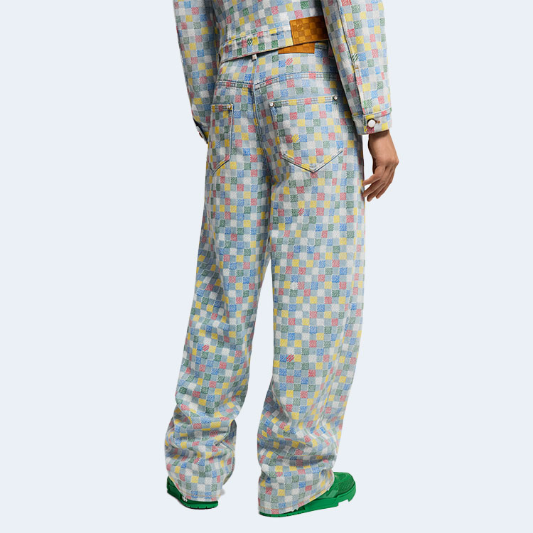 루이비통 다미에 데님 와이드 레그 팬츠 1AHBMI