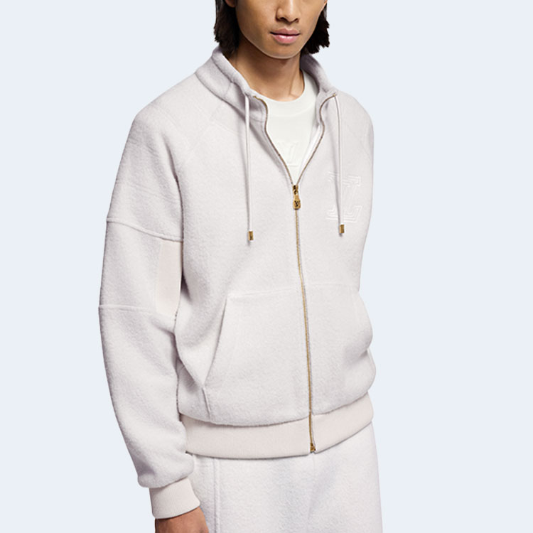 루이비통 퀼티드 텍스처드 울 블루종 화이트 1AGJXG