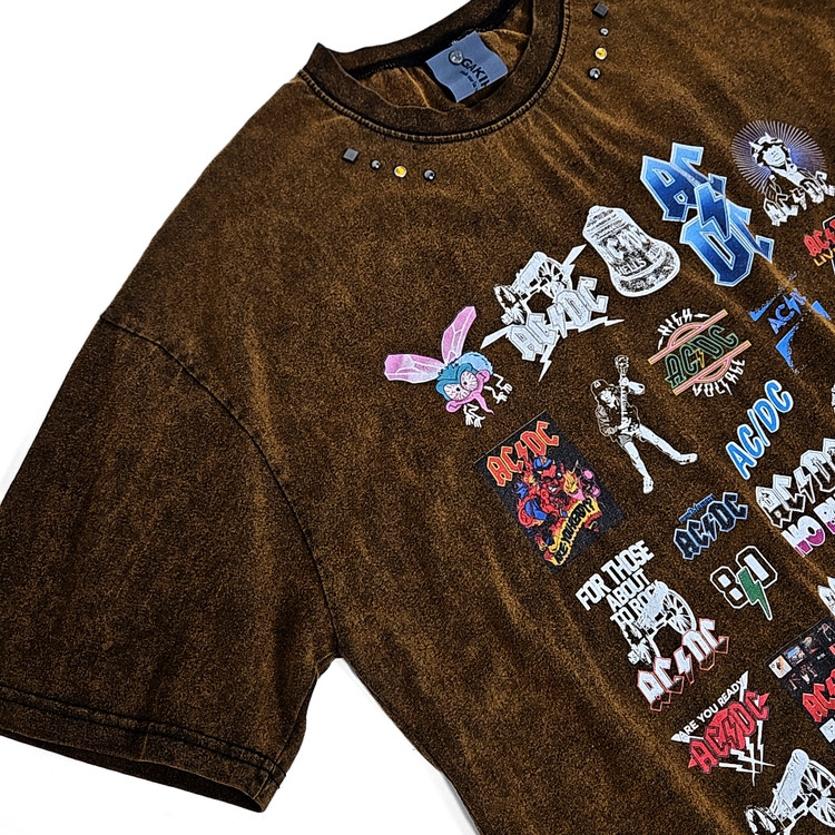 Tシャツ・カットソー [GAKIHARA] ACDC VISION2 TSHIRTS ACDC VISION2 western rivet tshirts (brown) : GAKIHARA 가키하라