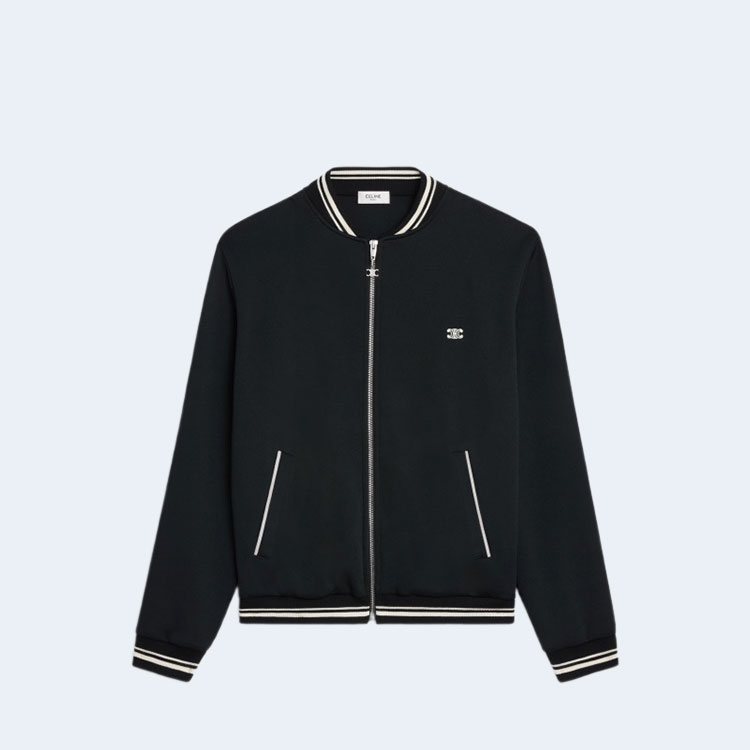 셀린느 더블 페이스 저지 트리옹프 지퍼 테디 재킷