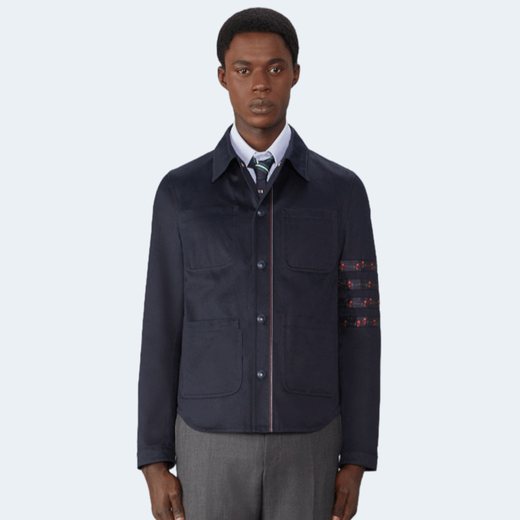 톰브라운 코튼 로즈 4-바 유틸리티 재킷