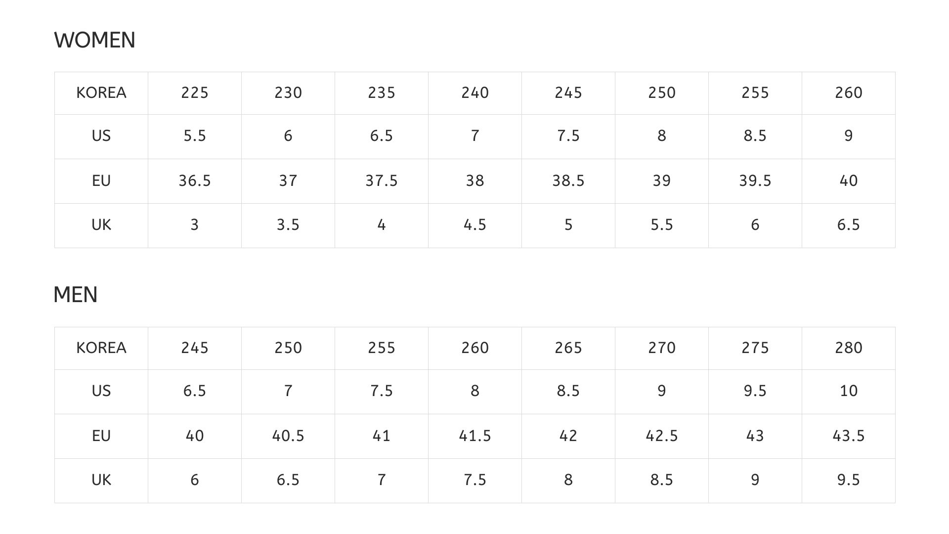 슈넥스 회전신발 사이즈 가이드