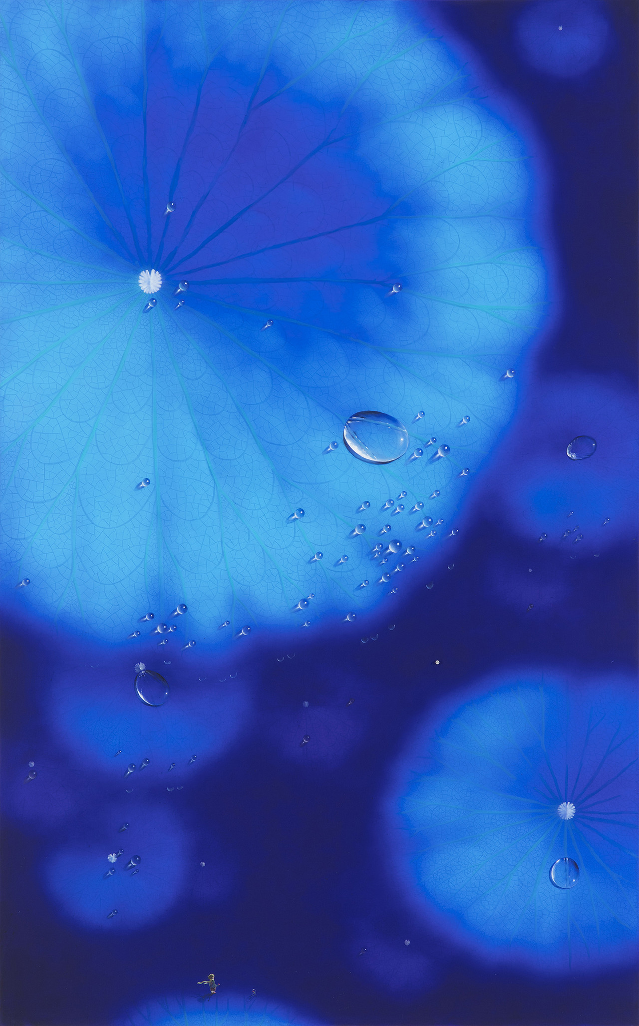 BLUE MOON-LP2412, Natural Diamond 0.21ct, Oil on canvas, 117 x 72.5cm, 2024