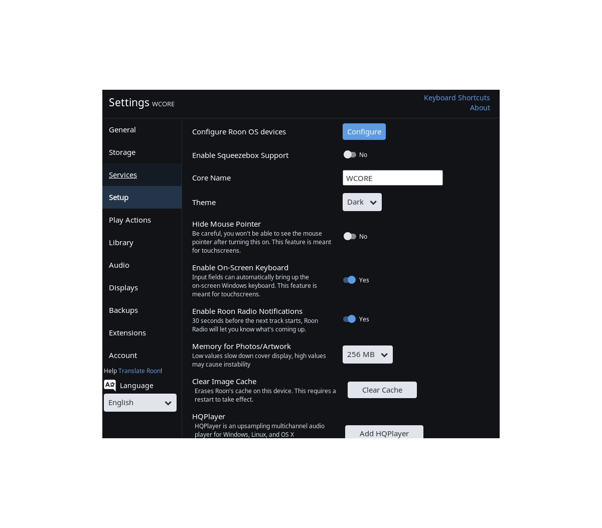 ROON Setting 메뉴구성 알아보기 2편 : Setup, Play Actions, Library, Audio ...