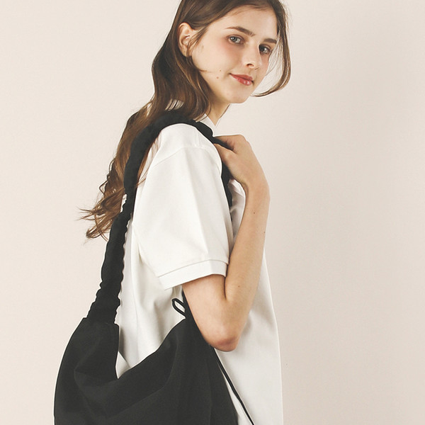 Nylon 2way shirring hobo bag _ Black : Masmarulez [마스마룰즈]