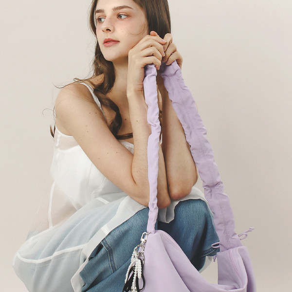 ★masmarulez★ Nylon 2way shirring hobo bagLilac Nylon 2way shirring hobo bag _ Lilac : Masmarulez [마스마룰즈]