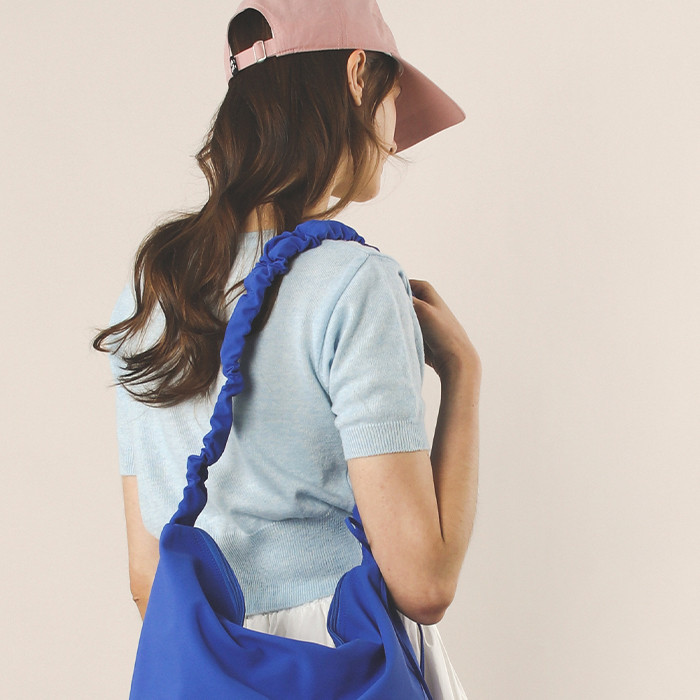 ★masmarulez★ Nylon 2way shirring hobo bag_Gray Nylon 2way shirring hobo bag _ Gray : Masmarulez [마스마룰즈]