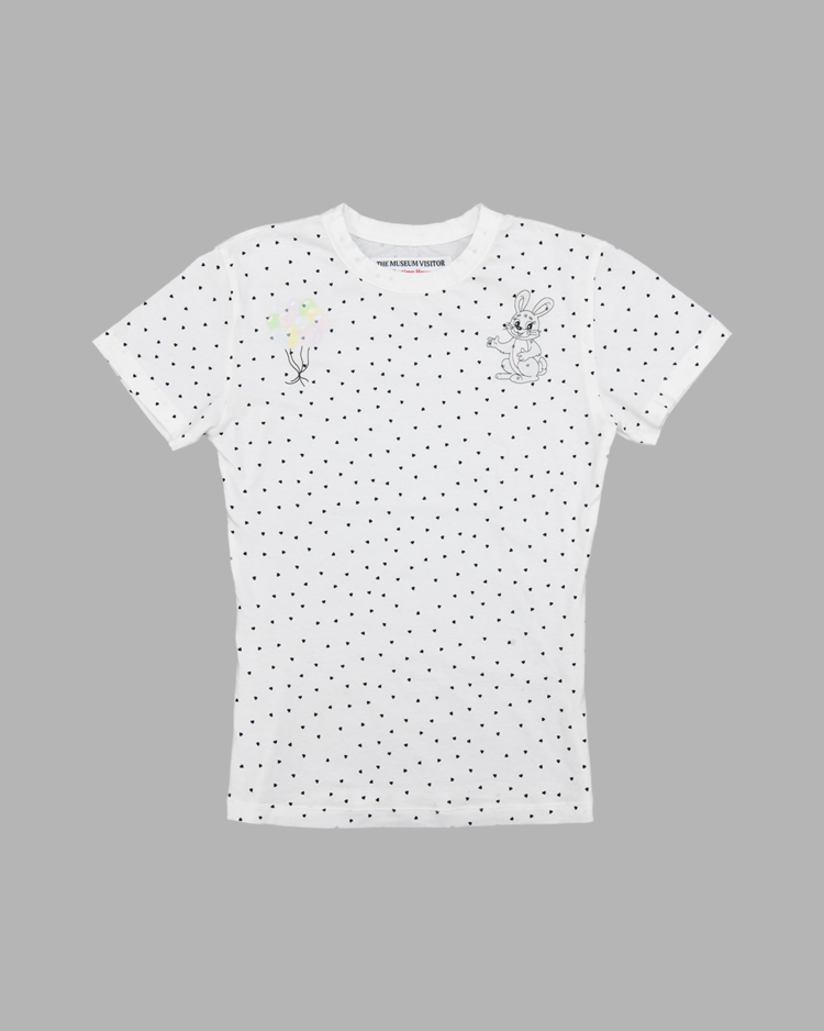 THE MUSEUM VISITOR★韓国★RABBIT PRINTED HEART T-SHIRTS RABBIT PRINTED HEART T-SHIRTS (WHITE) : THE MUSEUM VISITOR