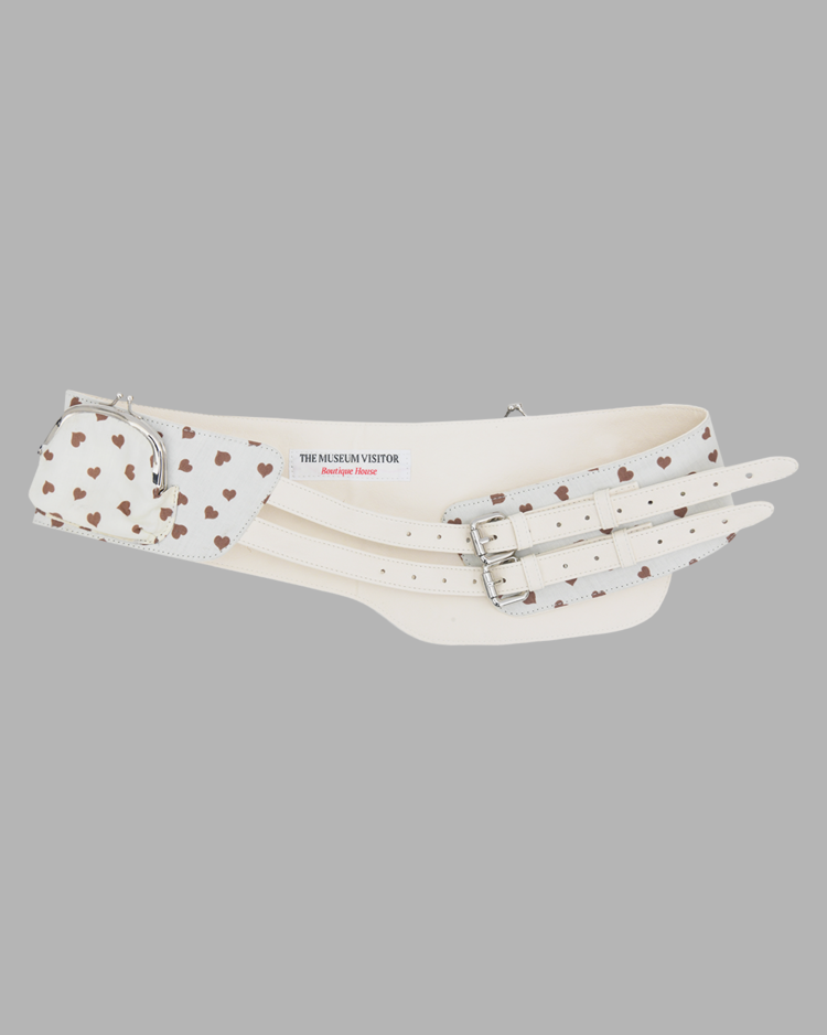 THE MUSEUM VISITOR★韓国★HEART PRINTED POCKET BELT (IVORY) HEART PRINTED POCKET BELT (IVORY) : THE MUSEUM VISITOR
