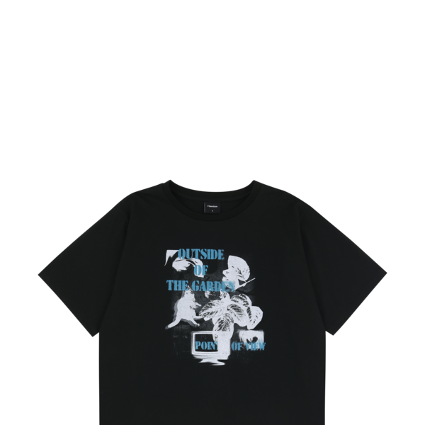 Black vintage collage Overfit short sleeve t-shirts : P