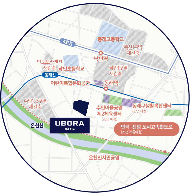 동래반도유보라 아파트 위치 확대사진