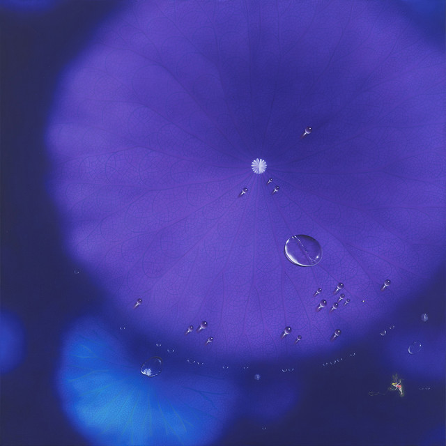 PURPLE MOON-Ti27, Natural Diamond 0.05ct, oil on canvas, 72.7x 72.7cm, 2025