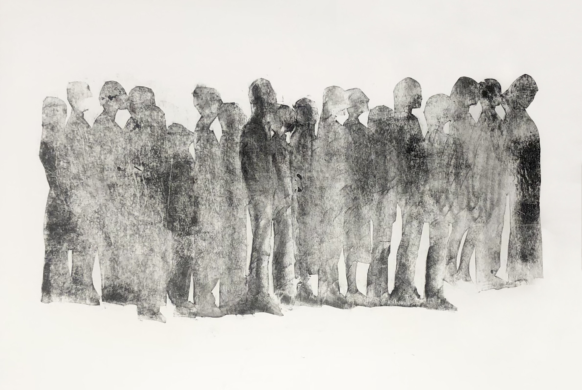 People, Monoprint on paper, 42 x 30cm, 2023