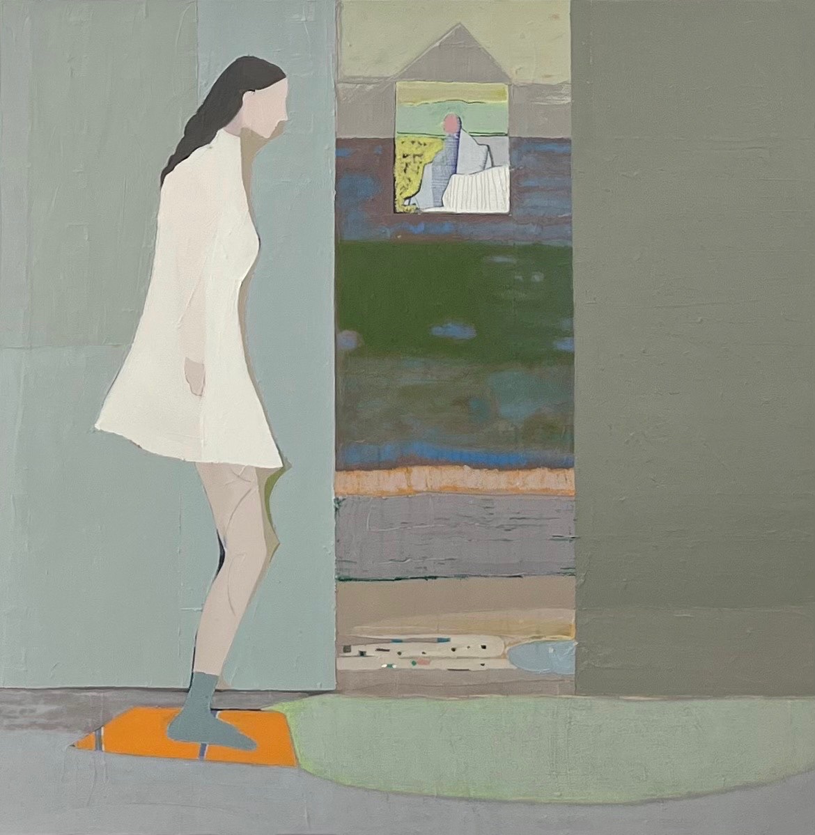 From Here, Oil on canvas, 100 × 100 cm, 2025