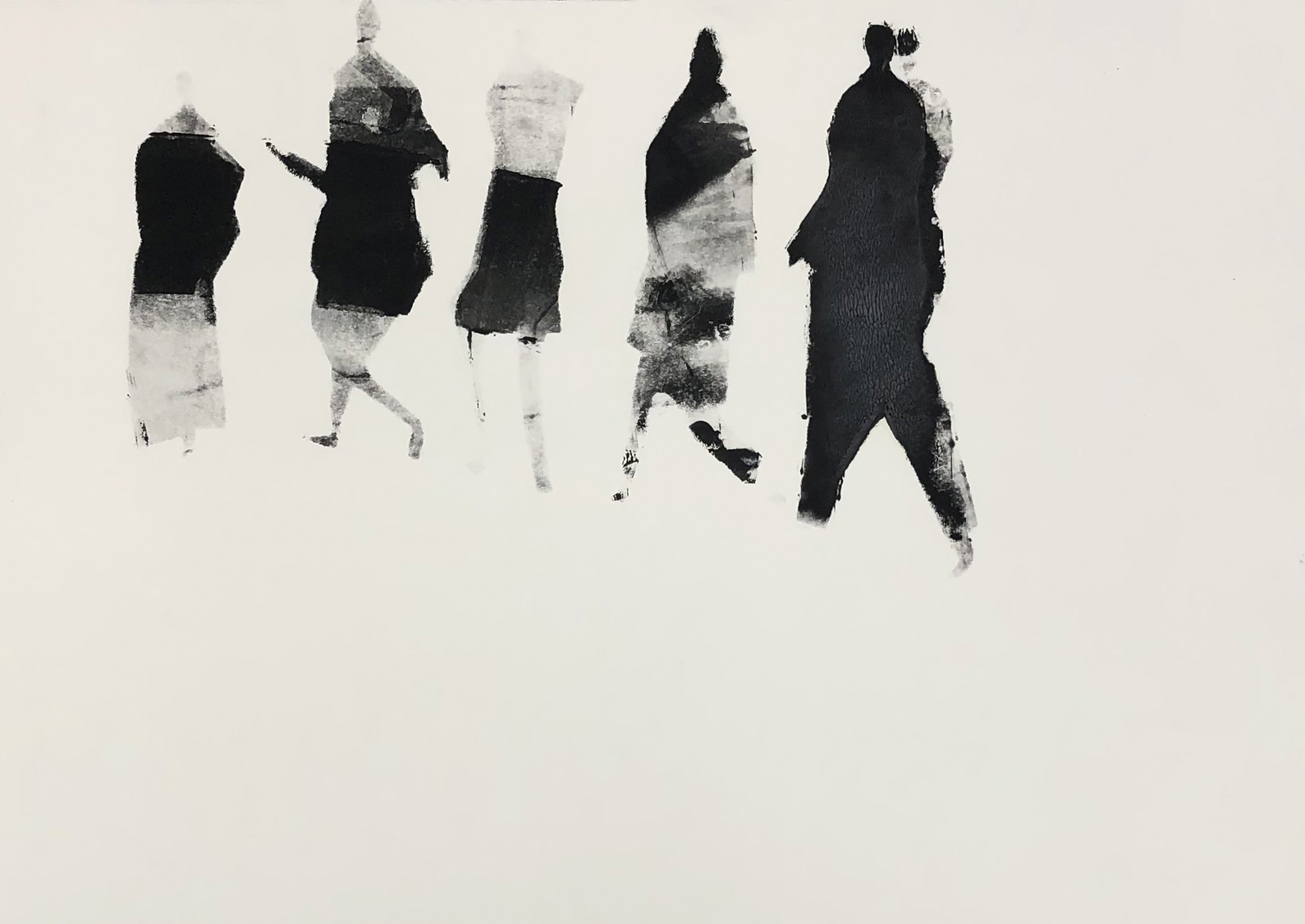 Stroll, Monoprint on paper, 42 x 30cm, 2023