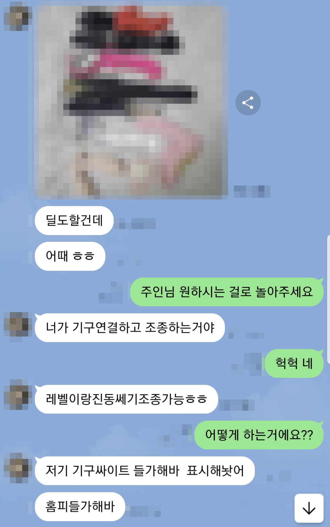 성인기구를 조종할수 있도록 해킹앱 설치를 유도하는 가해자2