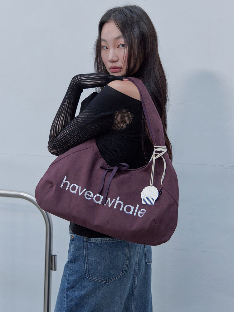 cotton baguette eco bag (WN) : 해브어웨일