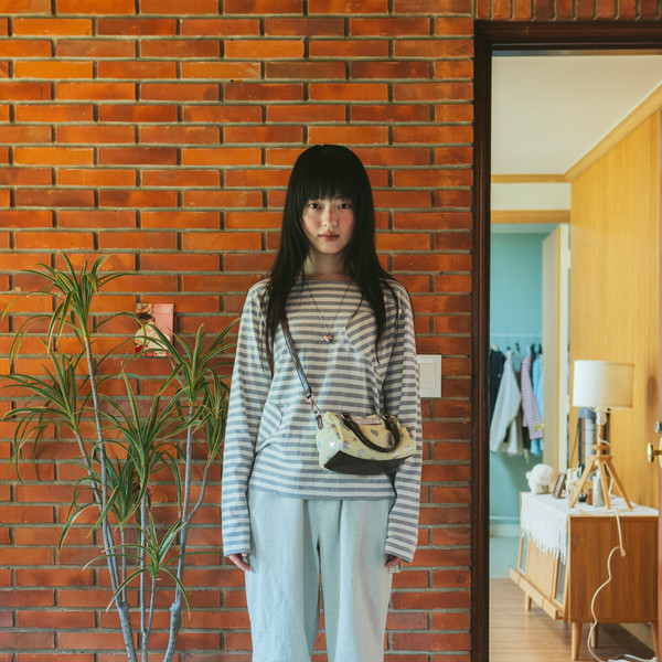 パンツ [THE MUSEUM VISITOR]RABBIT EMBROIDERY STRIPE CARPENTER PANTS RABBIT EMBROIDERY STRIPE CARPENTER PANTS (MINT) : THE MUSEUM