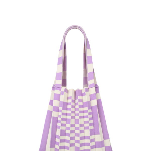 Shoulder Bag Grid Purple : PLEATSMAMA: Sustainable Knit