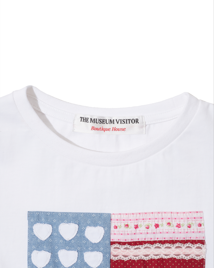 ◆THE MUSEUM VISITOR PATCHWORK SIX HEART T-SHIRT/4色◆ PATCHWORK SIX HEART T-SHIRT (NAVY) : THE MUSEUM VISITOR