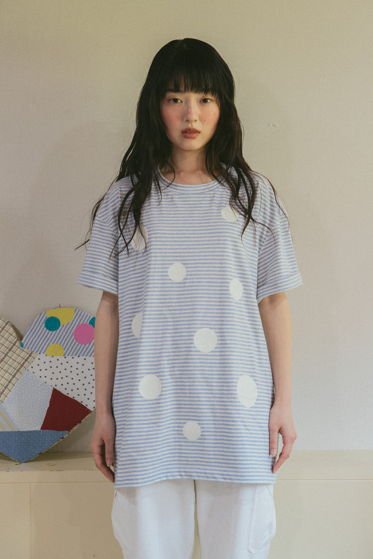 ◆THE MUSEUM VISITOR◆ GLOSSY BUBBLE TSHIRT STRIPE 15658 GLOSSY BUBBLE T-SHIRT (STRIPE) : THE MUSEUM VISITOR