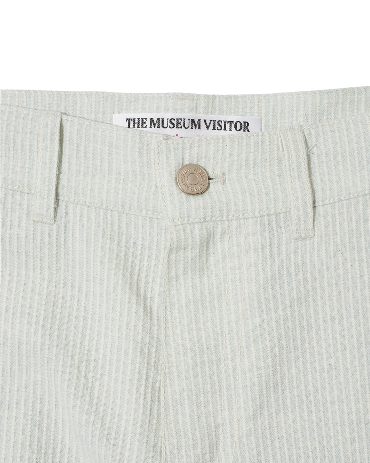 パンツ [THE MUSEUM VISITOR]RABBIT EMBROIDERY STRIPE CARPENTER PANTS RABBIT EMBROIDERY STRIPE CARPENTER PANTS (MINT) : THE MUSEUM