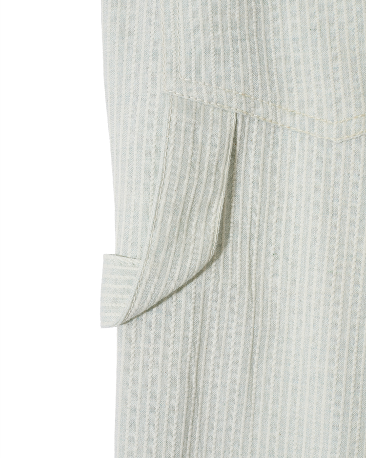 パンツ [THE MUSEUM VISITOR]RABBIT EMBROIDERY STRIPE CARPENTER PANTS RABBIT EMBROIDERY STRIPE CARPENTER PANTS (MINT) : THE MUSEUM