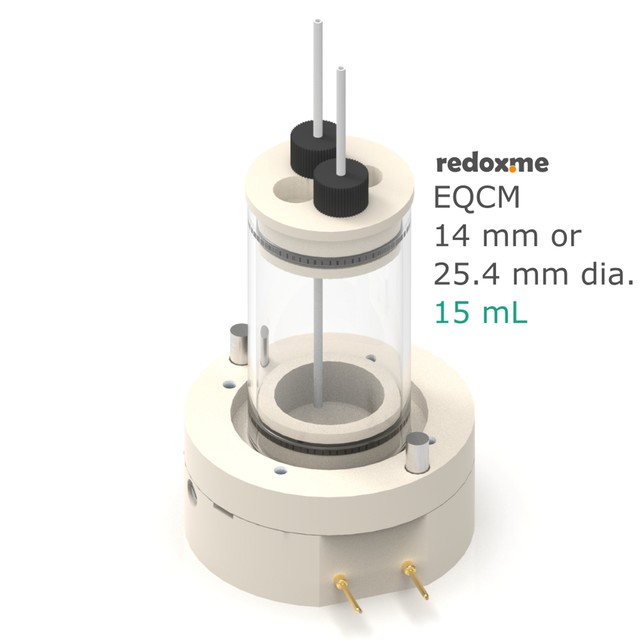 EQCM 14 mm or 25.4 mm dia., 15 mL - Electrochemical Quartz Crystal Microbalance cell