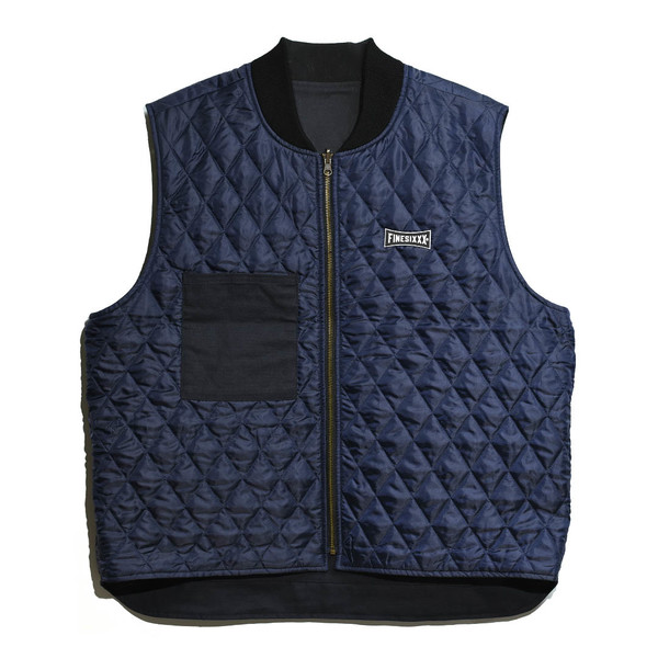 トップス FINESIXXX OVAL LOGO DUCK 2WAY WORK VEST OVAL LOGO DUCK & QUILTING 2WAY WORK VEST - BLACK | FINESIXXX