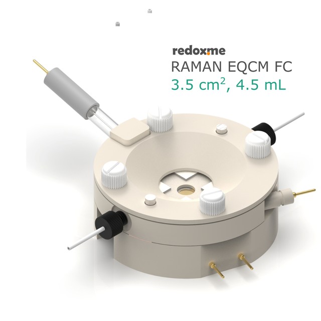 Raman EQCM FC 3.5 cm2, 4.5 mL – Raman Electrochemical Quartz Crystal Microbalance Flow Cell Flow Cell