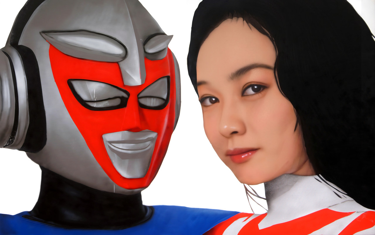 꿈을 품은 소녀 레드가이저 – 제 2화 사랑은 메카를 움직인다, 2025, Enamel and acrylic paint on Canvas, 194 x 259 cm