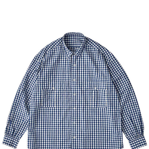 Porter Classic [포터 클래식] - Roll Up Gingham Check Shirt - Dark