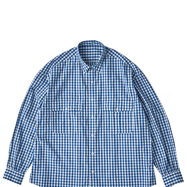 porterclassic ROLL UP CHECK SHIRT ネイビー Porter Classic [포터 클래식] - Roll Up Gingham Check Shirt