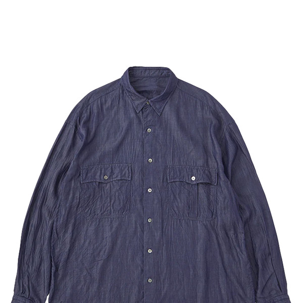 Porter Classic [포터 클래식] - Roll Up Soft Cupro Shirt - Navy