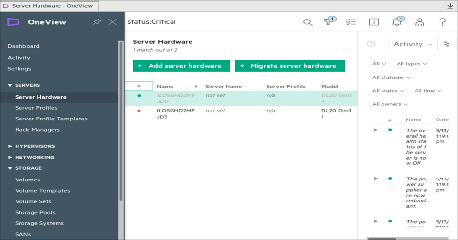 HPE OneView : 케이투시스템즈의 웹사이트