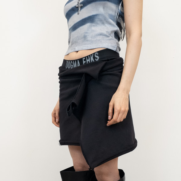 スカート [DOGMA EHKS] JERSEY WRAP SKIRT JERSEY WRAP SKIRT BLACK : DOGMA EHKS